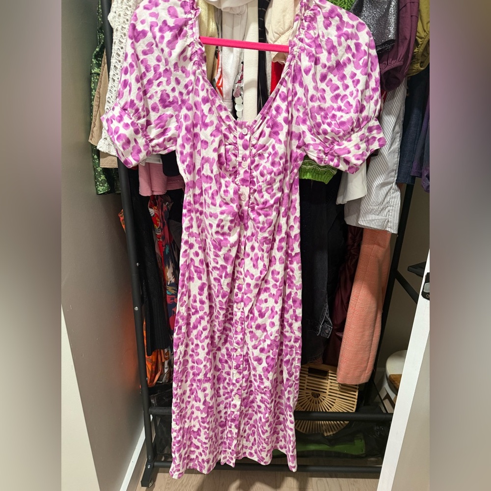 Who What Wear button down midi spotted dress